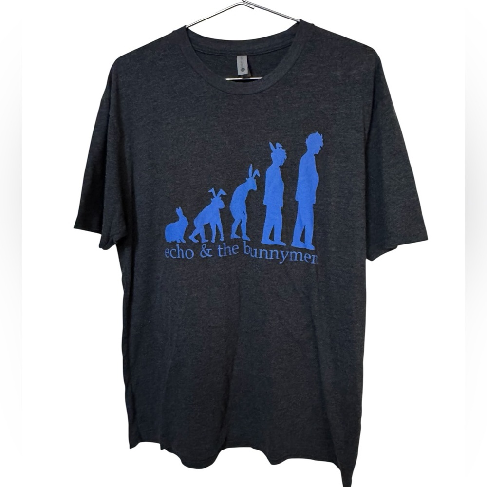 High End Echo The Bunnyman Band Tour Rick Men’s XL T-Shirt MINTY Gray Blue